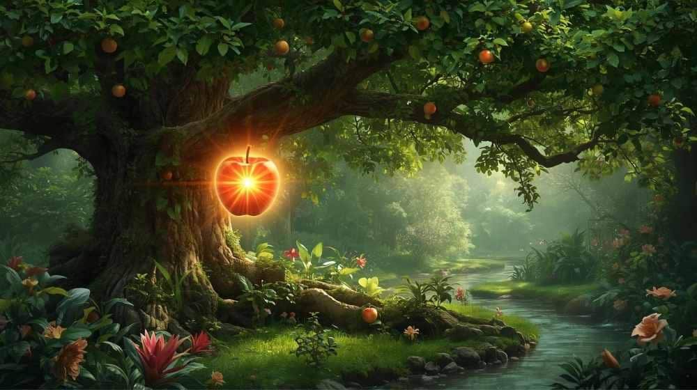 The First Apple: The Apple of Knowledge in the Garden of Eden