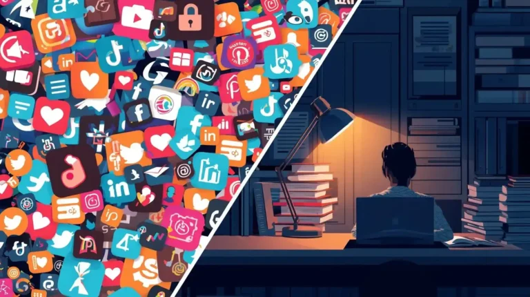 Student Creator Balance studying with laptop while filming TikTok content