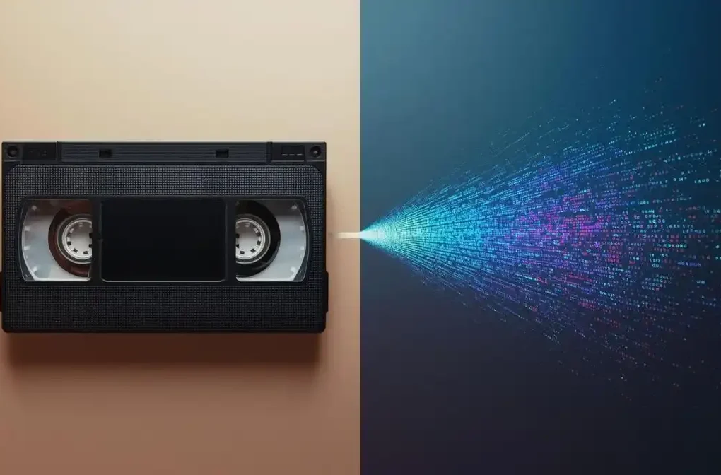 VHS tapes being converted to digital for family reunion memoriesVHS tapes being converted to digital for family reunion memories