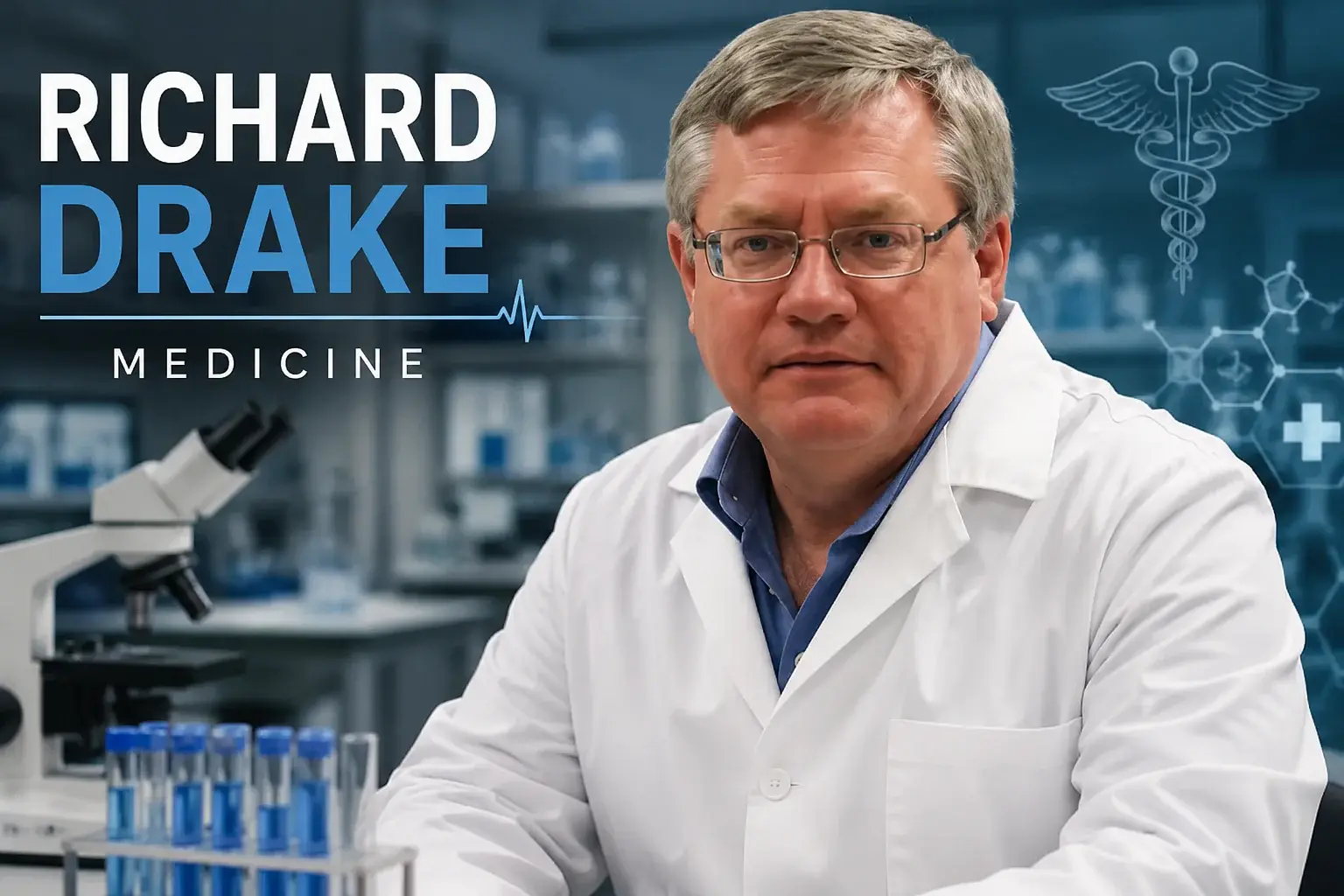 Richard Drake medicine feature image in a medical lab setting